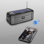 Coluna Bluetooth Solar LED BDL-187 Portátil para Camping ao Ar Livre com Rádio FM