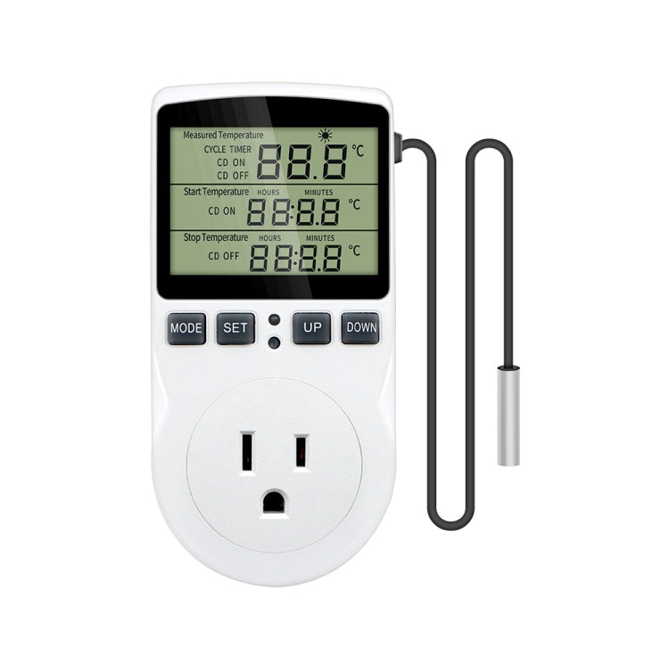 Termóstato Digital Inteligente com Controlo de Temperatura por Contagem Decrescente Interruptor de Tomada Temporizador Controlador de Temperatura, Ficha US