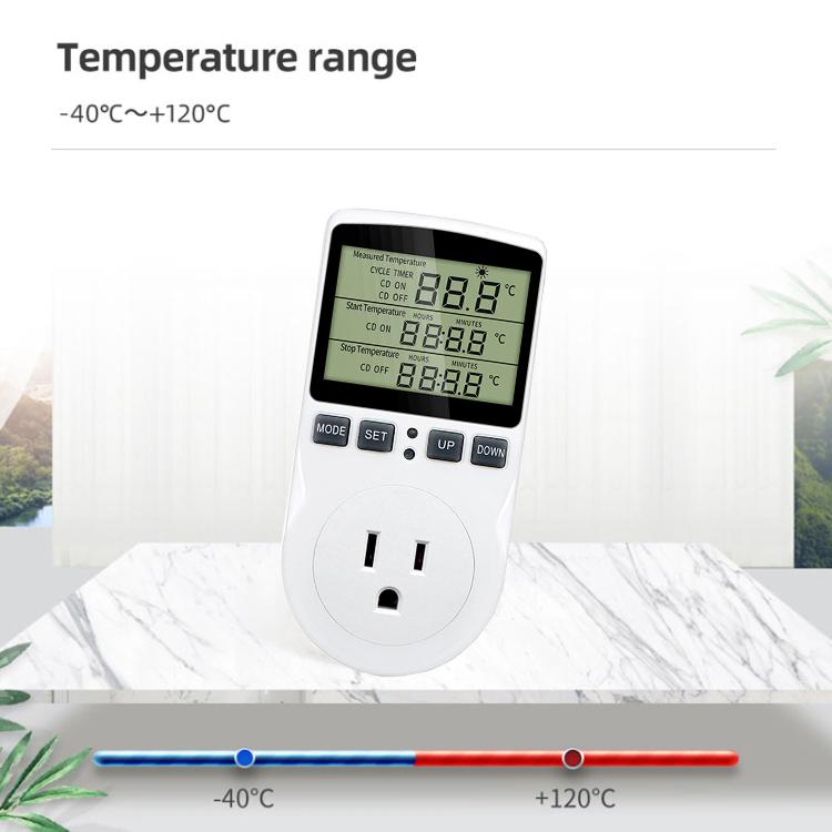 Termóstato Digital Inteligente com Controlo de Temperatura por Contagem Decrescente Interruptor de Tomada Temporizador Controlador de Temperatura, Ficha US
