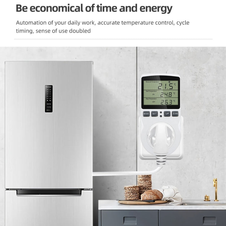 Termóstato Digital Inteligente com Controlo de Temperatura por Contagem Decrescente Interruptor de Tomada Temporizador Controlador de Temperatura, Ficha US