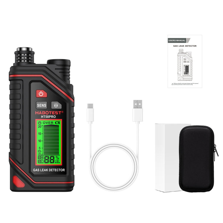 Detector de gás portátil recarregável HABOTEST, HT629