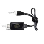 Carregador USB para Bateria de Lítio 11.1V 2A 3S com Luz, Ficha de 4 Pinos