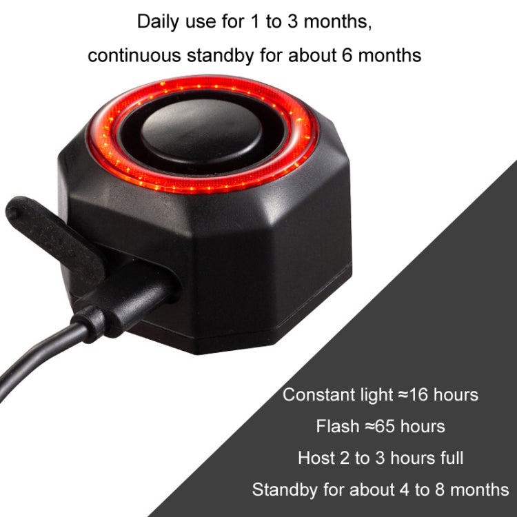 Luz Traseira Inteligente para Bicicleta com Alarme Anti-roubo e Luz de Aviso de Travagem, WL03C Controlo Remoto, Conjunto WL03C + Controlo Remoto de Silicone, WL09C Controlo Remoto