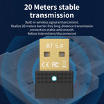 USB Bluetooth 5.4 Adapter Transmitter Receiver Bluetooth Audio PC Adapter, Bluetooth 5.4