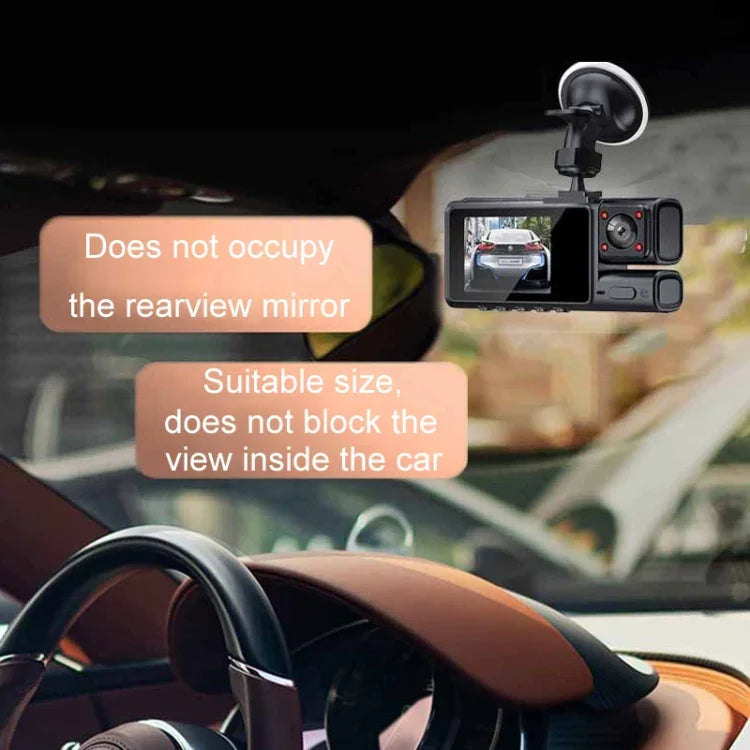 3 Lens HD 1080P Infrared Night Vision WIFI Mobile Phone Playback Driving Recorder