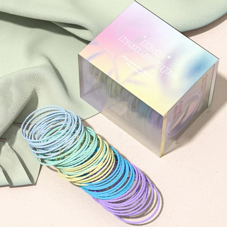 Allsmile 50pcs /Caixa Elásticos para Cabelo Círculo Bandolete para Raparigas