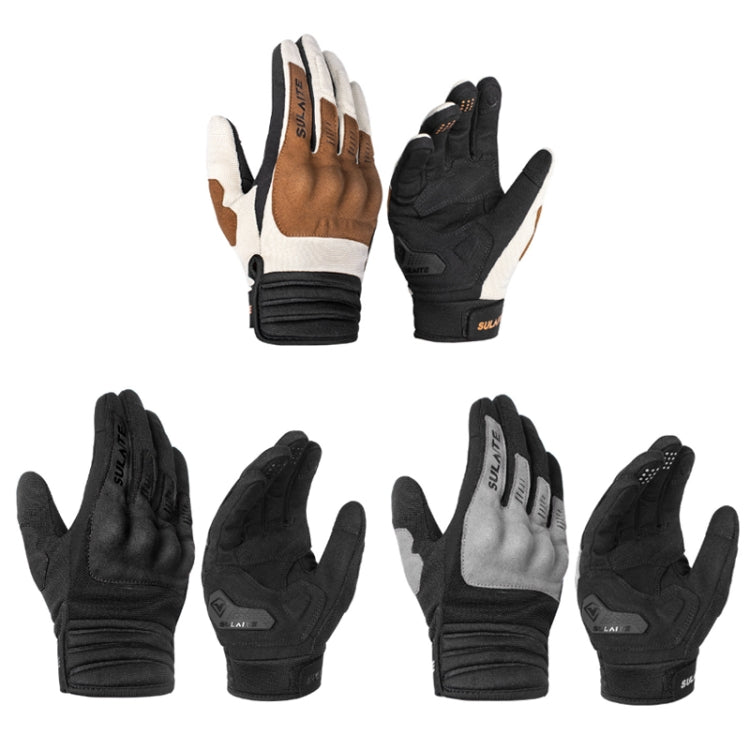 Luvas de Motociclismo SULAITE Respirável com Ecrã Tátil Condutor de Dedo Inteiro, M, L, XL, XXL