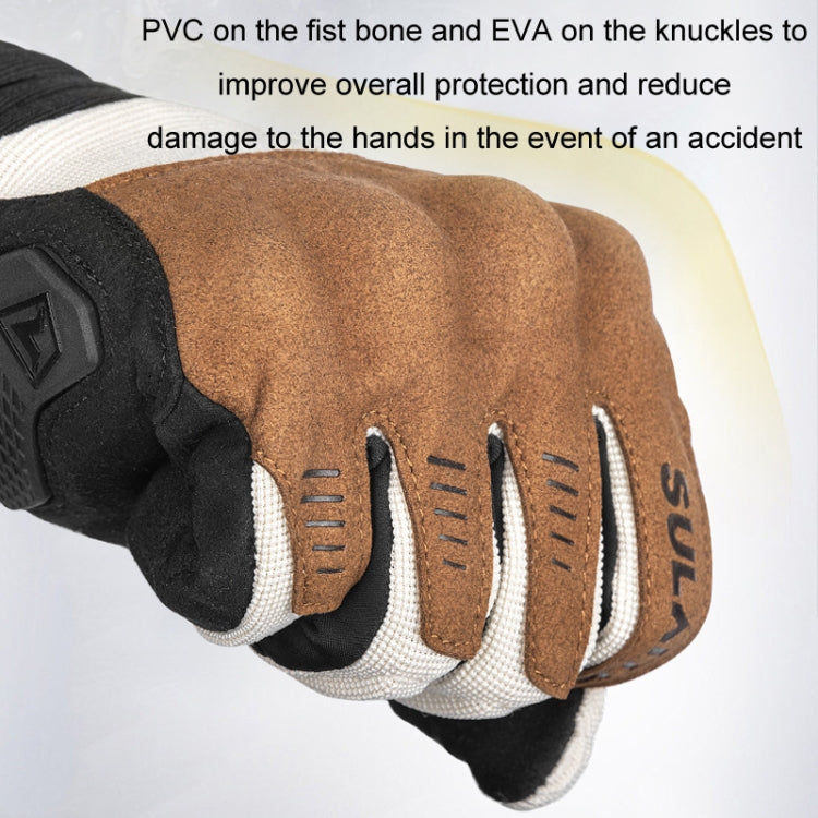 Luvas de Motociclismo SULAITE Respirável com Ecrã Tátil Condutor de Dedo Inteiro, M, L, XL, XXL