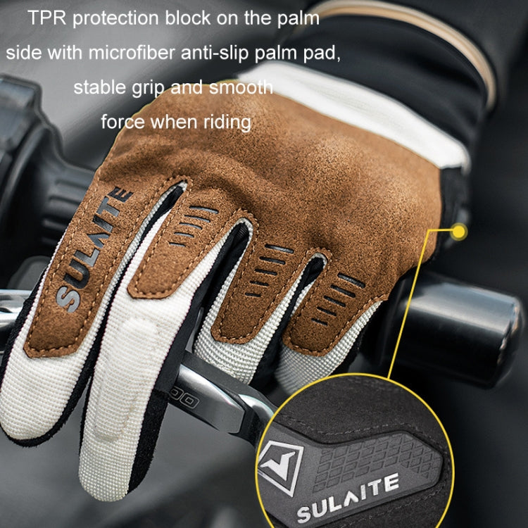 Luvas de Motociclismo SULAITE Respirável com Ecrã Tátil Condutor de Dedo Inteiro, M, L, XL, XXL