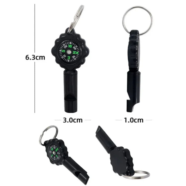 Apito e Bússola 2 em 1 para Sobrevivência ao Ar Livre, Apito de Plástico com Bússola e Fivela para Montanhismo, WH-2