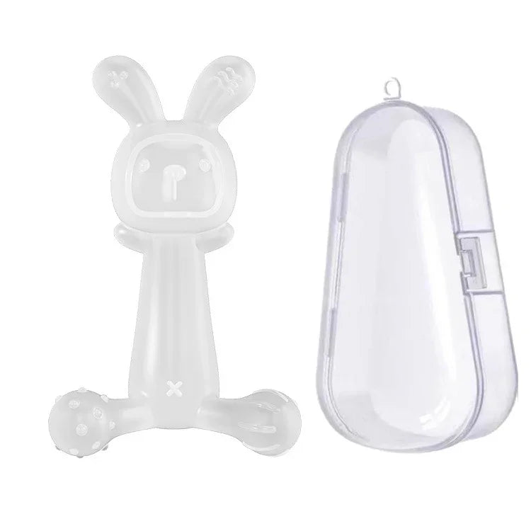 Mordedor para Bebé Coelho em Silicone de Grau Alimentar Sem BPA Vara de Dentição para Bebés Anti-mordedura, Cor Nano, Rosa, Transparente, Com Caixa Cor Nano, Com Caixa Rosa, Com Caixa Transparente