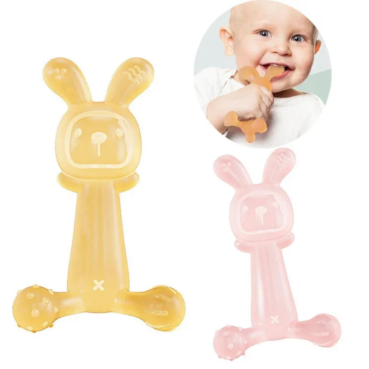 Mordedor para Bebé Coelho em Silicone de Grau Alimentar Sem BPA Vara de Dentição para Bebés Anti-mordedura, Cor Nano, Rosa, Transparente, Com Caixa Cor Nano, Com Caixa Rosa, Com Caixa Transparente