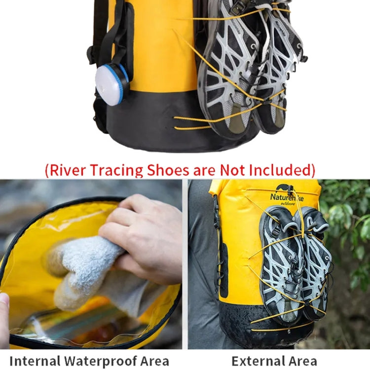 Saco Impermeável Naturehike Wet Dry IPX6 para Exterior, Praia, Mergulho, Natação e Rafting, 20L Caqui, 20L Amarelo, 30L Caqui, 30L Amarelo, 40L Caqui, 40L Amarelo
