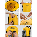 Saco Impermeável Naturehike Wet Dry IPX6 para Exterior, Praia, Mergulho, Natação e Rafting, 20L Caqui, 20L Amarelo, 30L Caqui, 30L Amarelo, 40L Caqui, 40L Amarelo