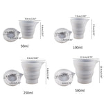 Folding DIY Epoxy Measuring Cup Silicone Mold Candle Plaster Glue Mixing Cup, 5pcs 50ml, 5pcs 100ml, 2pcs 250ml, 2pcs 500ml
