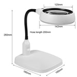 Lupa de secretária com 21 luzes LED, ampliação 10X HD para leitura e reparação, mangueira metálica, ficha EU, ficha US
