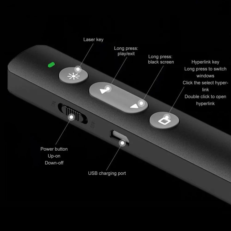 B1 Apontador Laser Infravermelho Multimédia para Ensino e Negócios, Caneta Sem Fios para Virar Páginas PPT, B1 (Preto), B1 (Branco), B1 (Rosa)
