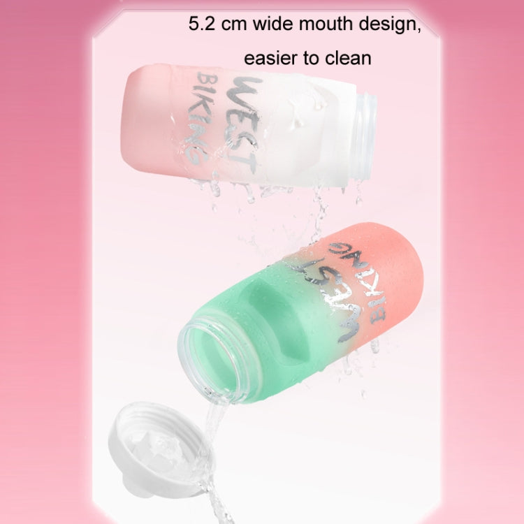 WEST BIKING 750ML Bicycle Water Bottle Portable Outdoor Cycling Water Cup, White Pink Gradient, Black Gray Gradient, Blue Gradient, Dark Green Gradient, Green Pink Gradient, Yellow Green Gradient, Black Green Gradient, Black Red Gradient