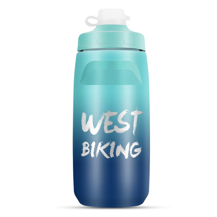 WEST BIKING 620ML Bicycle Water Bottle Portable Outdoor Cycling Water Cup, White Pink Gradient, Black Gray Gradient, Blue Gradient, Dark Green Gradient, Green Pink Gradient, Yellow Green Gradient, Black Green Gradient, Black Red Gradient