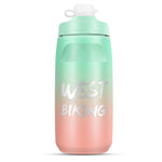 WEST BIKING 620ML Bicycle Water Bottle Portable Outdoor Cycling Water Cup, White Pink Gradient, Black Gray Gradient, Blue Gradient, Dark Green Gradient, Green Pink Gradient, Yellow Green Gradient, Black Green Gradient, Black Red Gradient