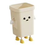 Lixeira Quadrada Fofa para Casa, Sala e Casa de Banho, Contentor de Lixo, 7L em Pé Branco, 12L em Pé Branco, 16L em Pé Branco, 7L em Pé Castanho, 12L em Pé Castanho, 16L em Pé Castanho, 7L Sentado Branco, 12L Sentado Branco, 16L Sentado Branco