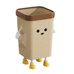 Lixeira Quadrada Fofa para Casa, Sala e Casa de Banho, Contentor de Lixo, 7L em Pé Branco, 12L em Pé Branco, 16L em Pé Branco, 7L em Pé Castanho, 12L em Pé Castanho, 16L em Pé Castanho, 7L Sentado Branco, 12L Sentado Branco, 16L Sentado Branco