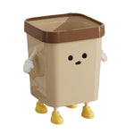 Lixeira Quadrada Fofa para Casa, Sala e Casa de Banho, Contentor de Lixo, 7L em Pé Branco, 12L em Pé Branco, 16L em Pé Branco, 7L em Pé Castanho, 12L em Pé Castanho, 16L em Pé Castanho, 7L Sentado Branco, 12L Sentado Branco, 16L Sentado Branco