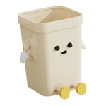 Lixeira Quadrada Fofa para Casa, Sala e Casa de Banho, Contentor de Lixo, 7L em Pé Branco, 12L em Pé Branco, 16L em Pé Branco, 7L em Pé Castanho, 12L em Pé Castanho, 16L em Pé Castanho, 7L Sentado Branco, 12L Sentado Branco, 16L Sentado Branco