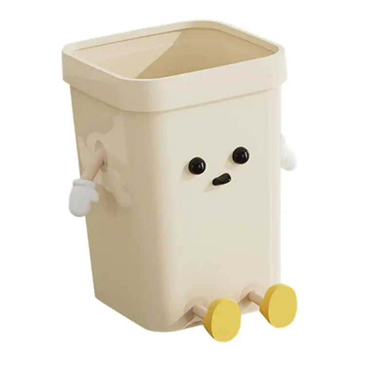Lixeira Quadrada Fofa para Casa, Sala e Casa de Banho, Contentor de Lixo, 7L em Pé Branco, 12L em Pé Branco, 16L em Pé Branco, 7L em Pé Castanho, 12L em Pé Castanho, 16L em Pé Castanho, 7L Sentado Branco, 12L Sentado Branco, 16L Sentado Branco