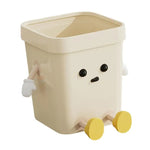 Lixeira Quadrada Fofa para Casa, Sala e Casa de Banho, Contentor de Lixo, 7L em Pé Branco, 12L em Pé Branco, 16L em Pé Branco, 7L em Pé Castanho, 12L em Pé Castanho, 16L em Pé Castanho, 7L Sentado Branco, 12L Sentado Branco, 16L Sentado Branco