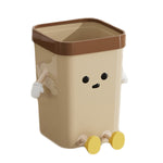 Lixeira Quadrada Fofa para Casa, Sala e Casa de Banho, Contentor de Lixo, 7L em Pé Branco, 12L em Pé Branco, 16L em Pé Branco, 7L em Pé Castanho, 12L em Pé Castanho, 16L em Pé Castanho, 7L Sentado Branco, 12L Sentado Branco, 16L Sentado Branco