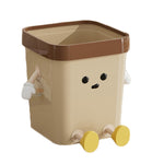 Lixeira Quadrada Fofa para Casa, Sala e Casa de Banho, Contentor de Lixo, 7L em Pé Branco, 12L em Pé Branco, 16L em Pé Branco, 7L em Pé Castanho, 12L em Pé Castanho, 16L em Pé Castanho, 7L Sentado Branco, 12L Sentado Branco, 16L Sentado Branco