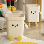 Lixeira Quadrada Fofa para Casa, Sala e Casa de Banho, Contentor de Lixo, 7L em Pé Branco, 12L em Pé Branco, 16L em Pé Branco, 7L em Pé Castanho, 12L em Pé Castanho, 16L em Pé Castanho, 7L Sentado Branco, 12L Sentado Branco, 16L Sentado Branco