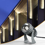 Projetor LED de 10W com Feixe Único, Iluminação Exterior Impermeável para Pilar e Parede, Lâmpada de Paisagem com Comando, Escolha 1 de 3 Cores, Escolha 1 de 5 Cores