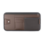 Car Sun Visor Card Glasses Holder Zipper Storage Bag