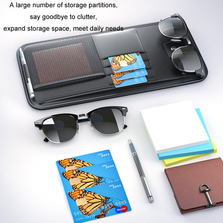 Car Sun Visor Card Glasses Holder Zipper Storage Bag