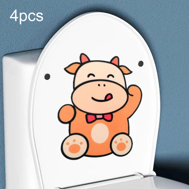 4 Peças Autocolantes Desodorizantes para Casa de Banho, Feltro, Desenhos Animados Bonitos, Aromaterapia, Autocolantes Decorativos para Parede, 22x18cm