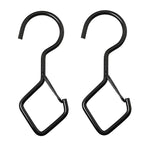 2pcs Ganchos em S Domésticos para Pendurar, Ganchos Metálicos à Prova de Vento com Fecho de Segurança, Preto, Branco