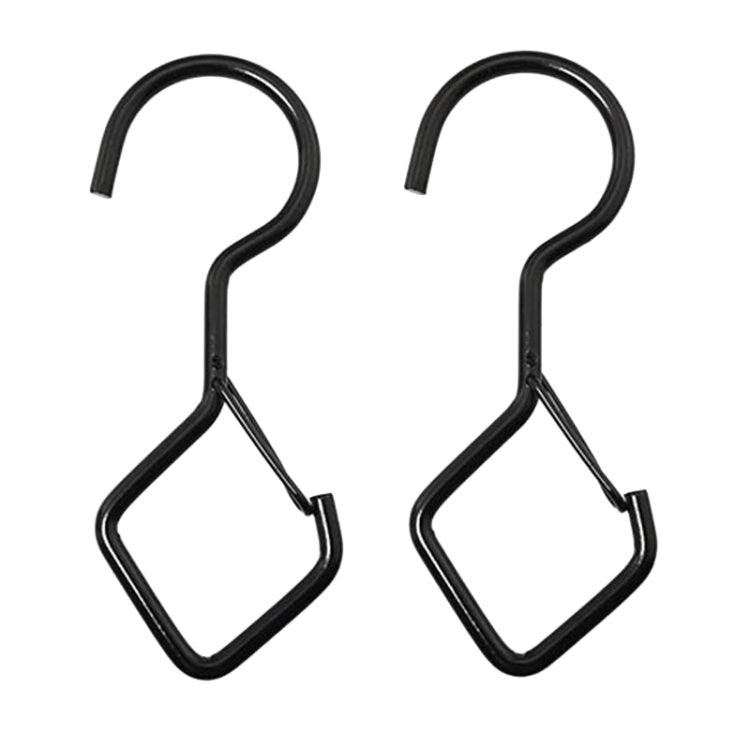 2pcs Ganchos em S Domésticos para Pendurar, Ganchos Metálicos à Prova de Vento com Fecho de Segurança, Preto, Branco