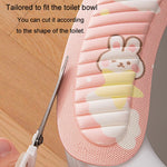 EVA Adhesive Toilet Pad Four Seasons Universal Cartoon Cute Waterproof Toilet Sticker, Gray Sunflower, Pink Moon Rabbit