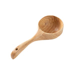Colher Grande de Sopa com Cabo Longo em Madeira para Uso Doméstico, Colher para Comer Noodles, Concha para Água, Carvalho Tanoak (Cor de Verniz Antigo), Carvalho Tanoak (Cor Original), Acácia
