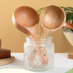 Colher Grande de Sopa com Cabo Longo em Madeira para Uso Doméstico, Colher para Comer Noodles, Concha para Água, Carvalho Tanoak (Cor de Verniz Antigo), Carvalho Tanoak (Cor Original), Acácia