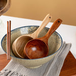 Colher Grande de Sopa com Cabo Longo em Madeira para Uso Doméstico, Colher para Comer Noodles, Concha para Água, Carvalho Tanoak (Cor de Verniz Antigo), Carvalho Tanoak (Cor Original), Acácia