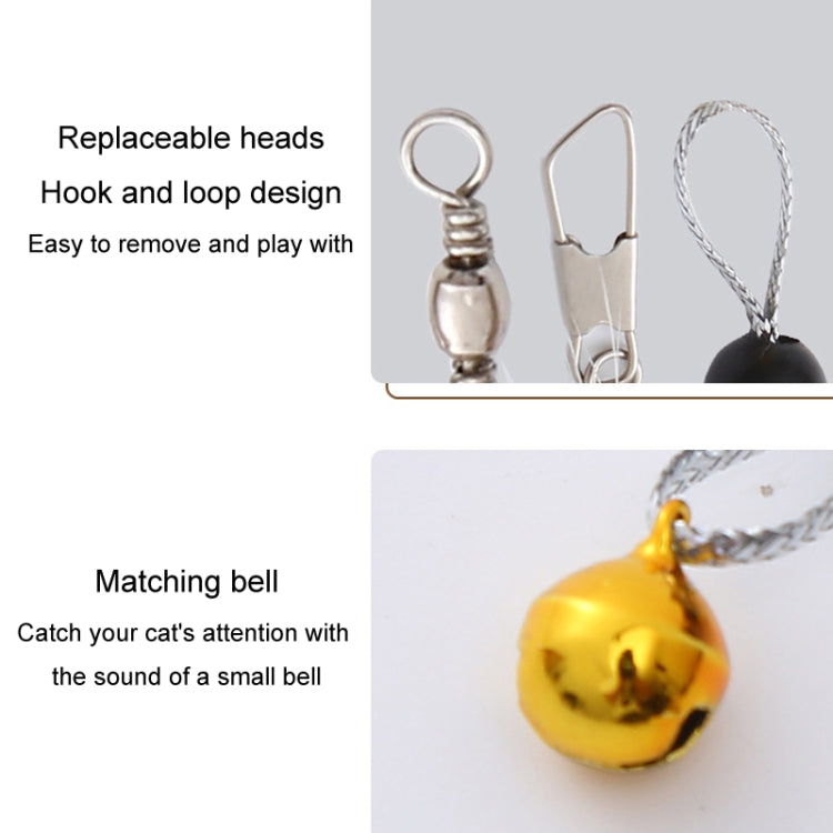 Cabeça Substituta para Vara de Penas com Inseto Simulado Brinquedo Autoajuda para Gatos com Sino, Borboleta Preta Castanha, Inseto Preto com Lantejoulas, Inseto Branco com Cauda, Pena de Galinha Castanha