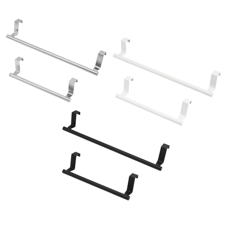 No-Punch Stainless Steel Over Door Towel Rack Cabinet Door Rag Hanging Holder, 23.5cm Silver, 23.5cm Black, 36.5cm Silver, 36.5cm Black, 36.5cm White