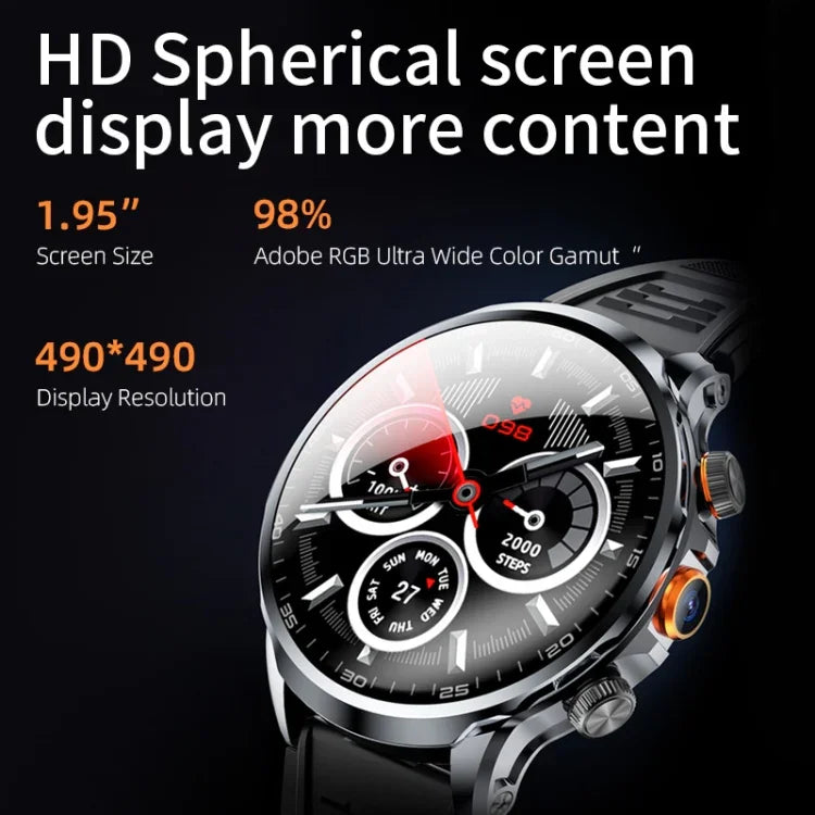 H18 Ecrã Redondo Ultra-Fino Bola 1,95 Polegadas Smartwatch Plug-In, 32G