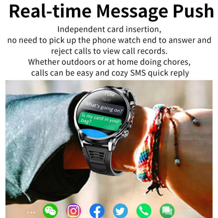 H18 Ecrã Redondo Ultra-Fino Bola 1,95 Polegadas Smartwatch Plug-In, 32G