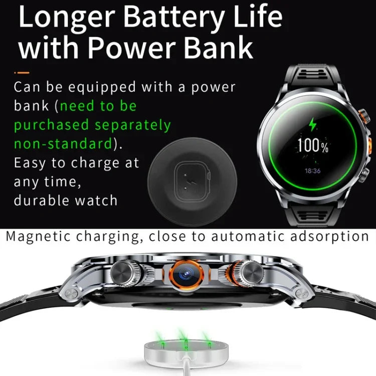 H18 Ecrã Redondo Ultra-Fino Bola 1,95 Polegadas Smartwatch Plug-In, 32G