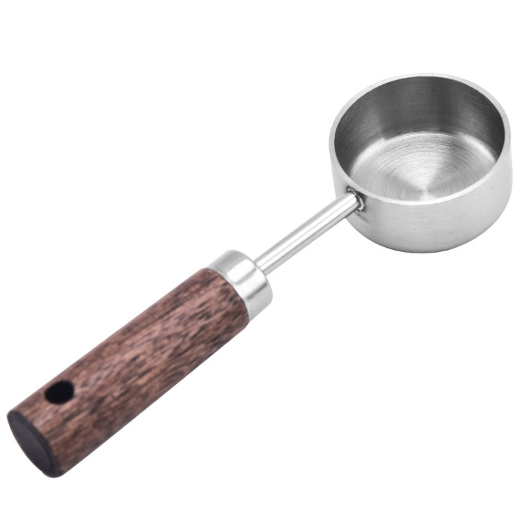 Colher Medidora de 15ml com Cabo de Madeira em Aço Inoxidável para Café em Pó e Leite em Pó, Prateada, Dourada