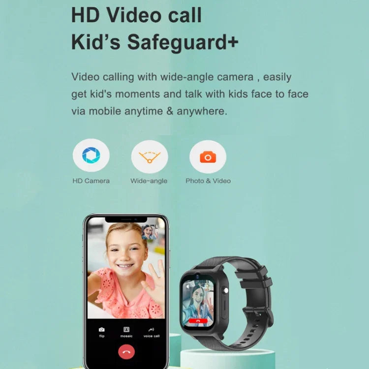 K26H Relógio Telefone Infantil 4G com Ecrã Tátil de 1,83 polegadas, Câmara Frontal, SOS, Localização GPS
